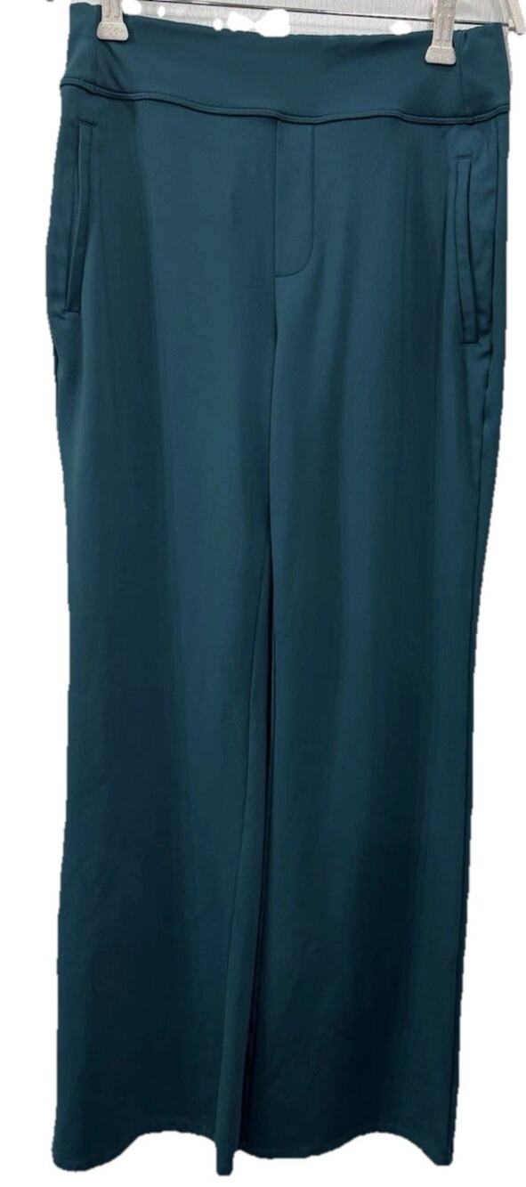 Halara Flex DayStretch WorkPants Womens Small Teal Pull-On Elastic Waist Pockets